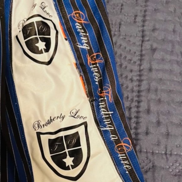 Brotherly Love ORG. Men's Lacrosse Shorts Men's L -White Blue Black Orange - Picture 5 of 5